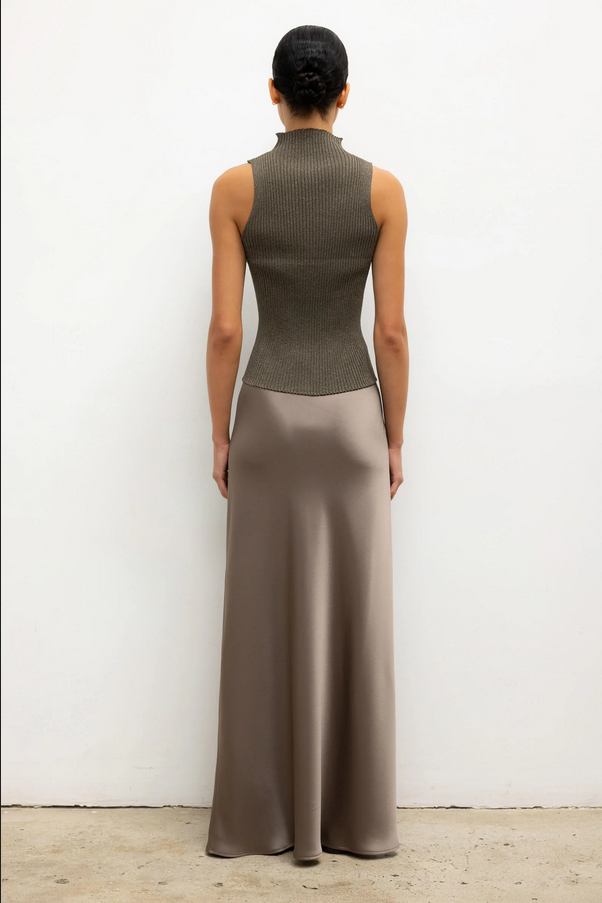 LESET Blake Rib Sleeveless Turtleneck -  Moss