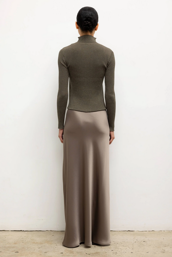 LESET Blake Rib Crew Cardigan -  Moss