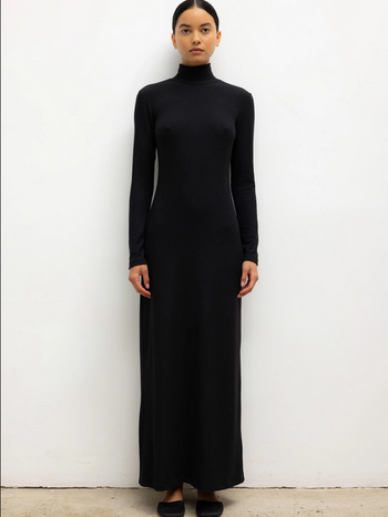 LESET Lauren Turtleneck Maxi Dress -  Black