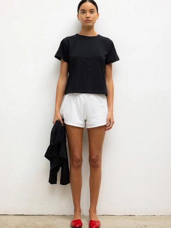 LESET Pointelle Mini Short -  White