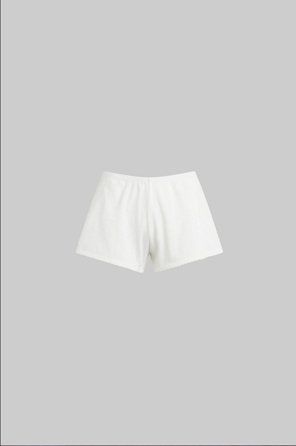 LESET Pointelle Mini Short -  White