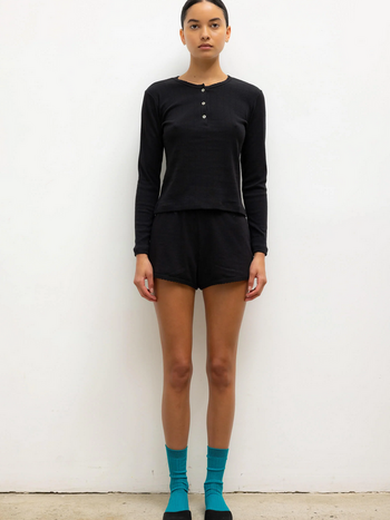 LESET Pointelle Mini Short -  Black