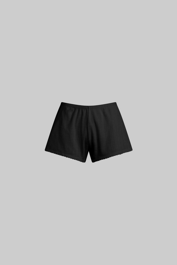 LESET Pointelle Mini Short -  Black