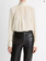 VINCE Gathered Draped Neck Crepe Blouse - Cream