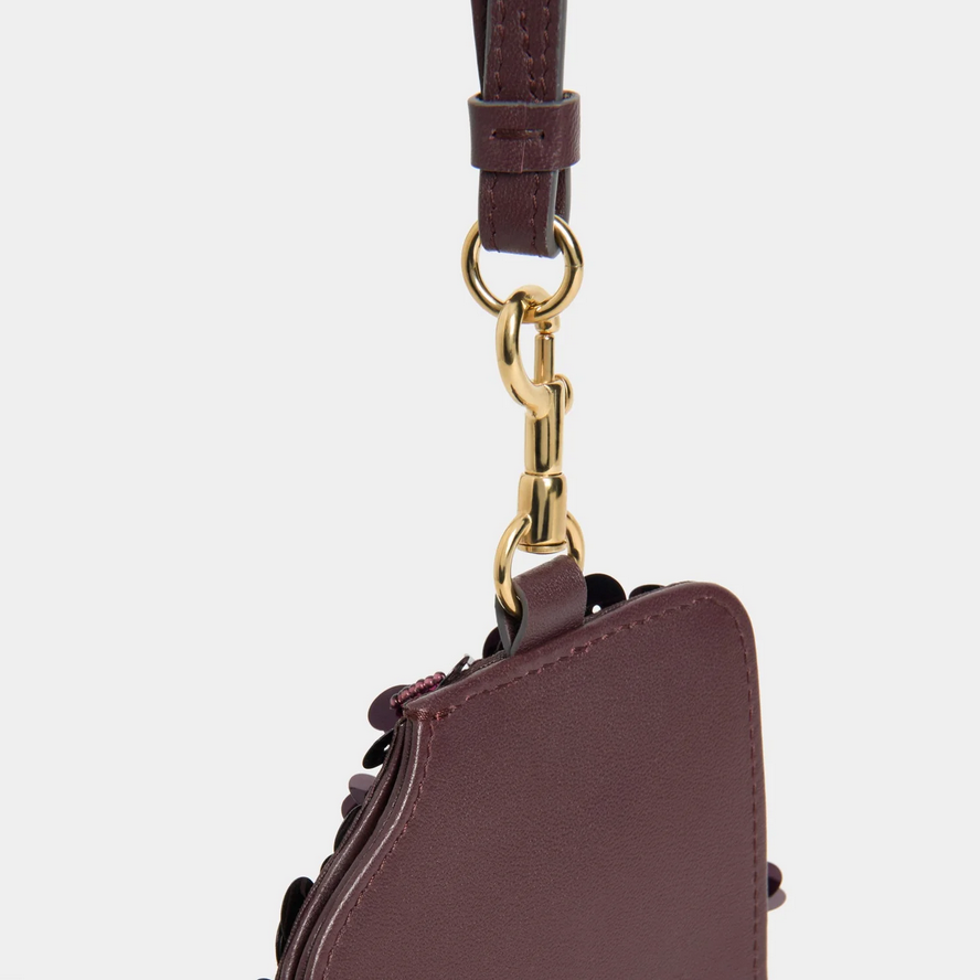 ANYA HINDMARCH Embellished Eyes Sunglasses Pouch - Satin Claret