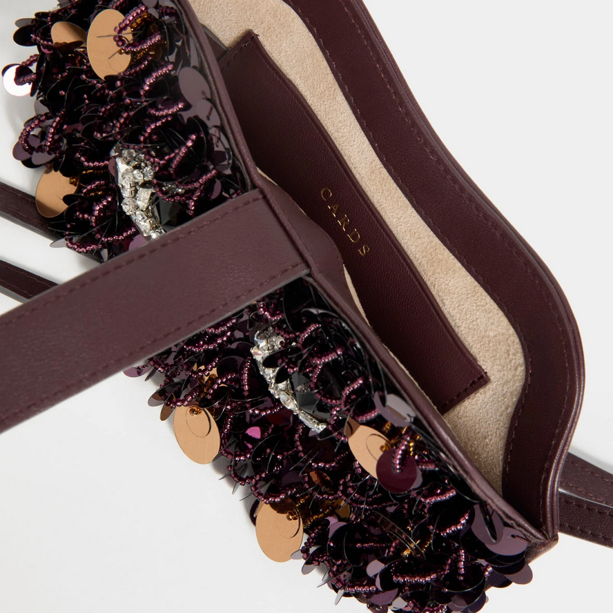 ANYA HINDMARCH Embellished Eyes Sunglasses Pouch - Satin Claret