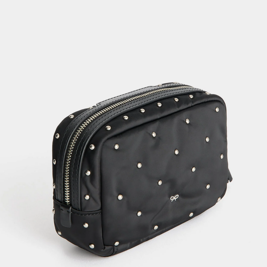 ANYA HINDMARCH Studs Important Things Pouch - Black Satin