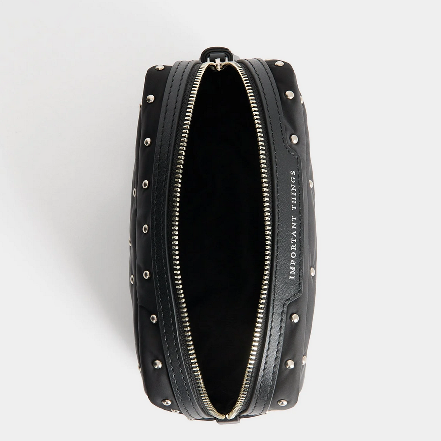 ANYA HINDMARCH Studs Important Things Pouch - Black Satin