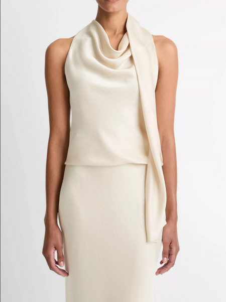 VINCE Satin Scarf Top
