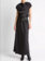 VINCE Draped Satin Cowl-Neck Dress - Black