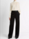 VINCE Italian Velvet High-Waist Wide-Leg Trouser - Black
