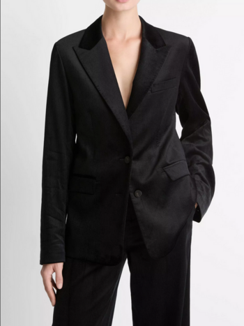 VINCE Italian Velvet Blazer - Black