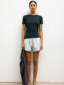 LESET Yoshi Stripe Boxer Short - Dove Forest Stripe