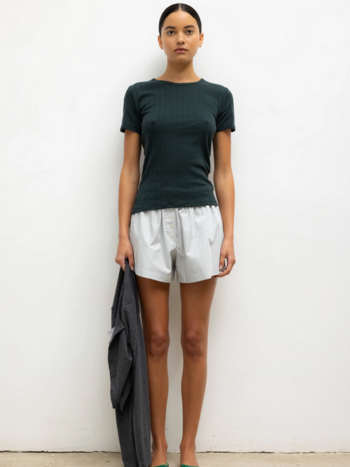 LESET Yoshi Stripe Boxer Short - Dove Forest Stripe