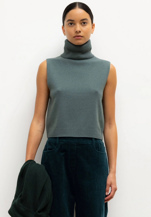 LESET Zoe Sleeveless Turtleneck - Eucalyptus