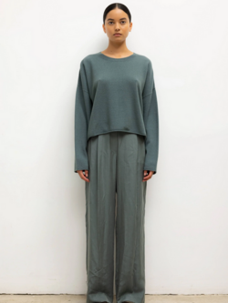 LESET Kim Wide Leg Trouser - Eucalyptus