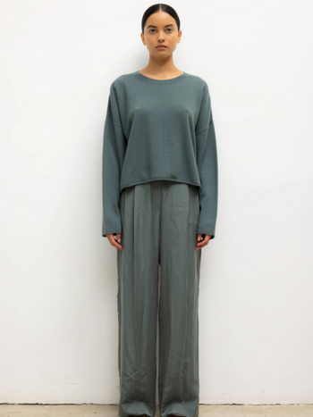 LESET Kim Wide Leg Trouser - Eucalyptus