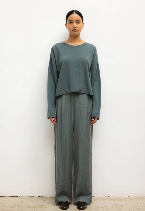 LESET Kim Wide Leg Trouser - Eucalyptus