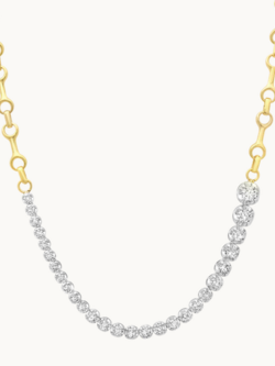GABRIELA ARTIGAS Double Beam Chain Ascending Diamond Tennis Necklace