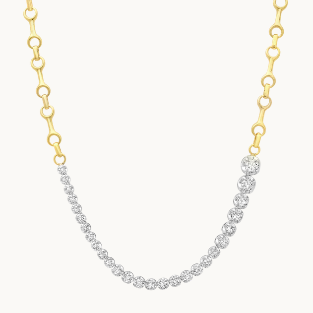 GABRIELA ARTIGAS Double Beam Chain Ascending Diamond Tennis Necklace