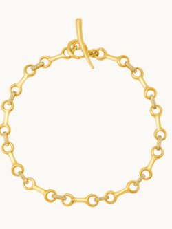 GABRIELA ARTIGAS 14K Mini Double Beam Chain Bracelet with Pavé Connectors