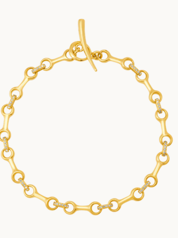 GABRIELA ARTIGAS 14K Mini Double Beam Chain Bracelet with Pavé Connectors