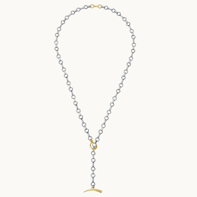 GABRIELA ARTIGAS 14K & Sterling Double Beam Two-Tone Necklace 15mm