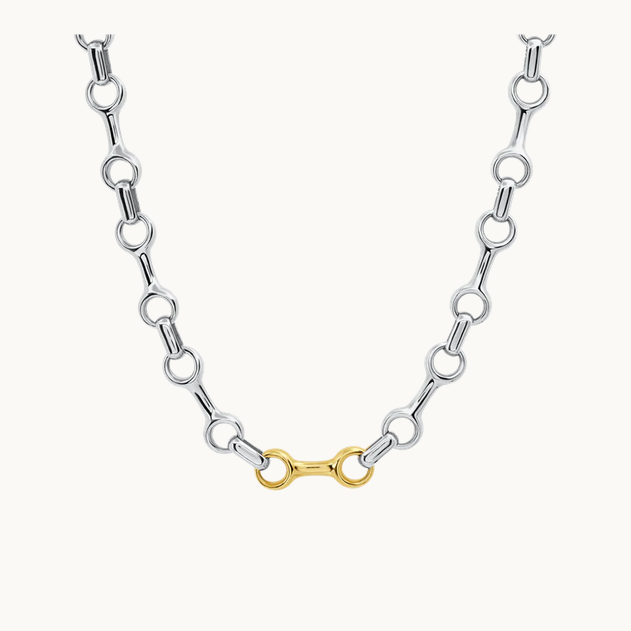 GABRIELA ARTIGAS 14K & Sterling Double Beam Two-Tone Necklace 15mm