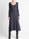 VINCE Ribbed Cotton-Blend Scoop-Neck Dress - Night Marine