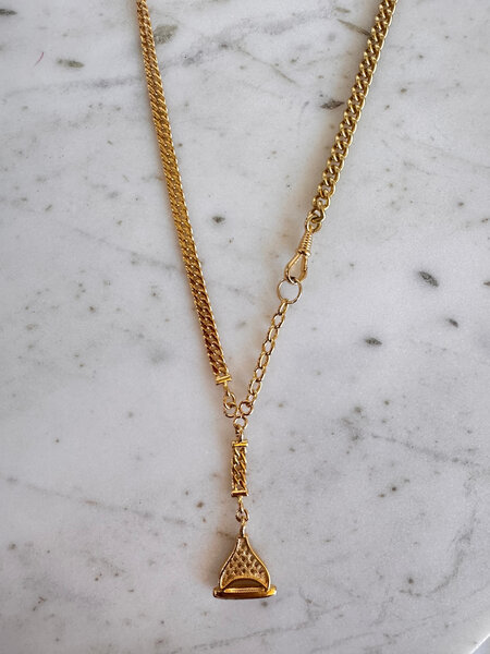 SENNOD Antique Watch Fob Necklace