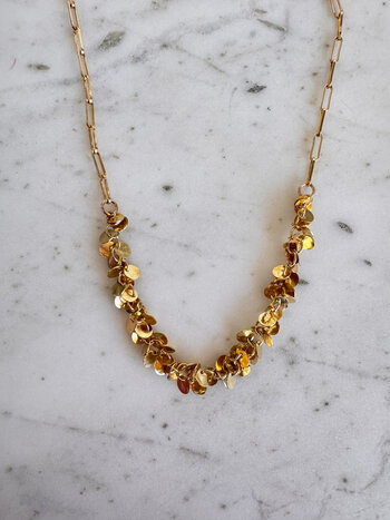 SENNOD Gold Disc Dangle Gypsy Necklace 16-18"