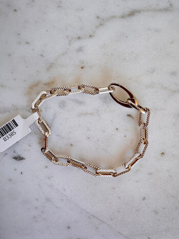 SENNOD Sterling Textured Paperclip Bracelet