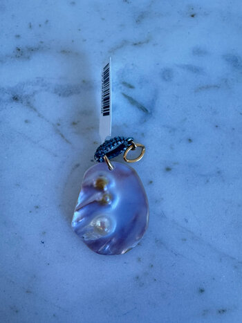 SENNOD Mabe Pearl with Diamond Oval Vignette