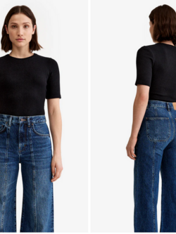 SMYTHE Elbow Sleeve Crewneck - Black