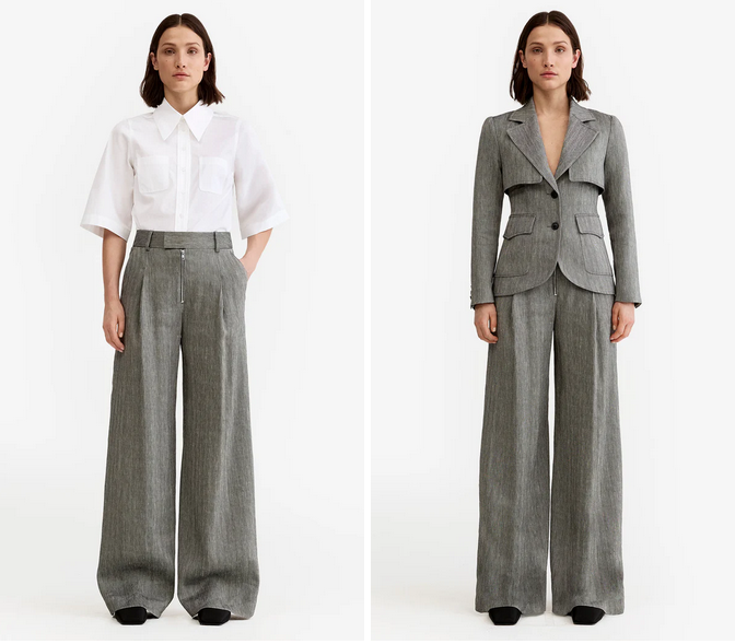 SMYTHE Exposed Zip Pleated Pant - Granite