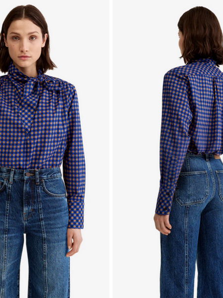 SMYTHE Bandana Neck Shirt - Blue Gingham