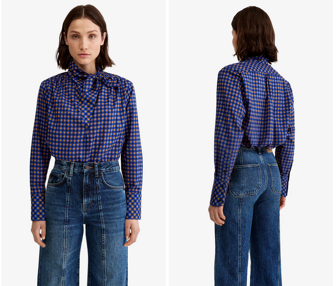 SMYTHE Bandana Neck Shirt - Blue Gingham