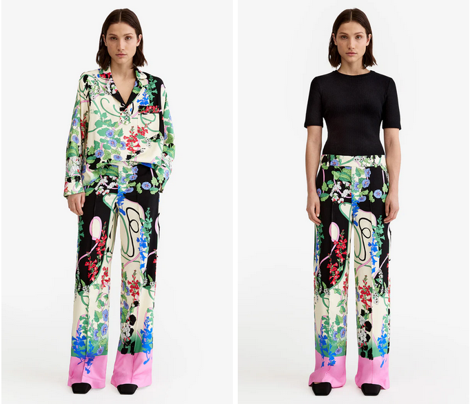 SMYTHE Low Rise Slouch Trouser - Graphic Botanical