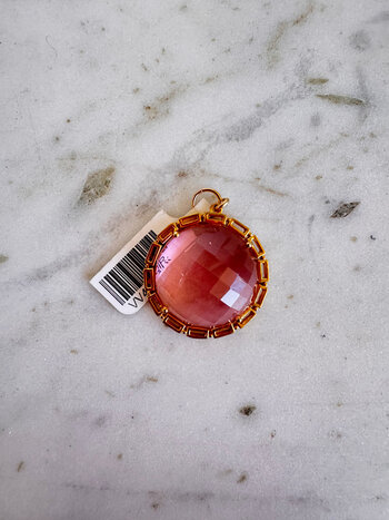 SENNOD Gold Rutilated Quartz in Crown Bezel Vignette