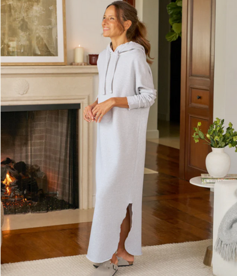 fleece maxi dress FRANK & EILEEN James Hooded Maxi Dress