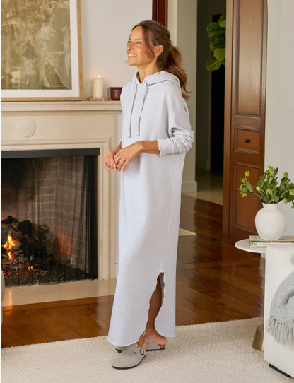 FRANK & EILEEN James Hooded Maxi Dress - Triple Fleece Gray Melange