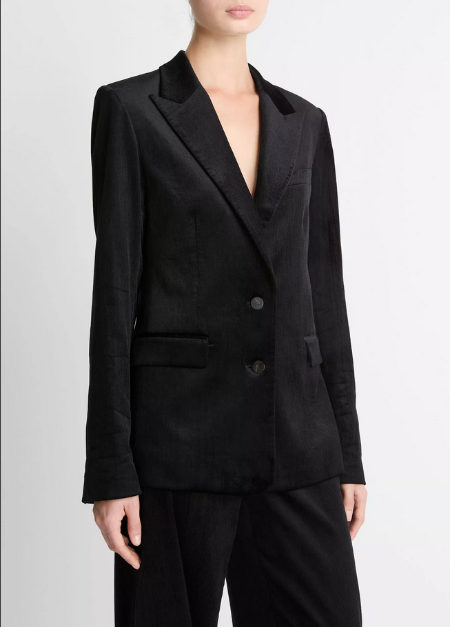 VINCE Italian Velvet Blazer - Black