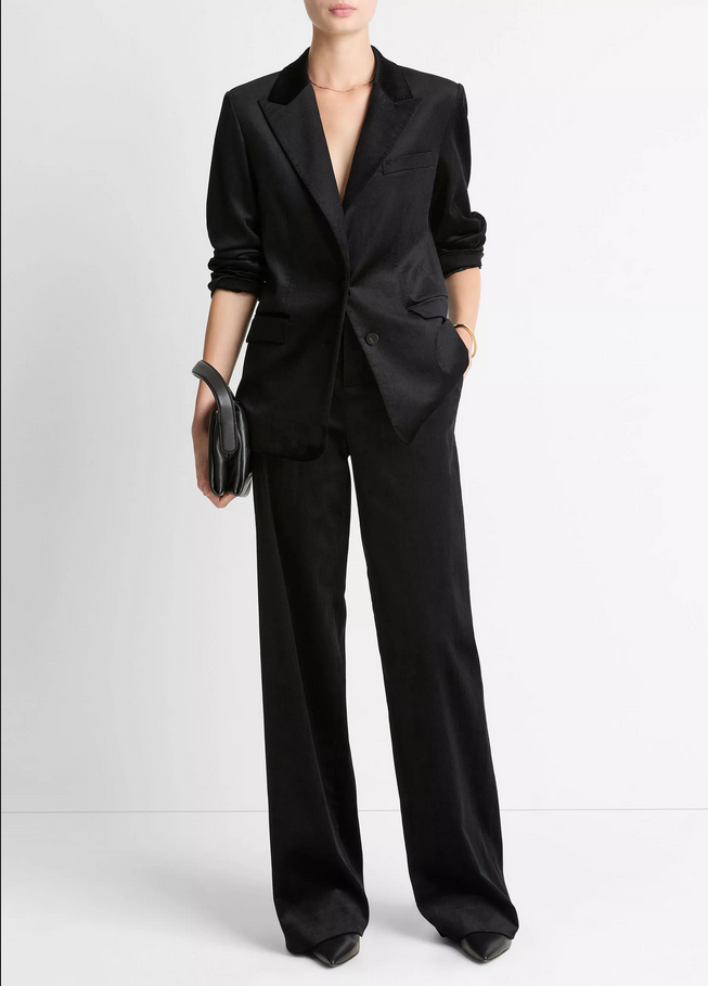 VINCE Italian Velvet Blazer - Black