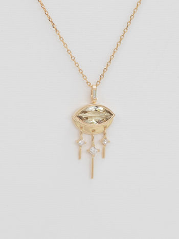 CELINE DAOUST Tourmaline Marquis Eye and Diamond Necklace