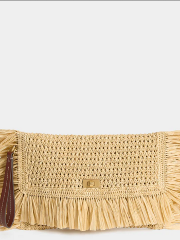 ANYA HINDMARCH Oversized Clutch - Natural Raffia