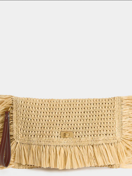 ANYA HINDMARCH Oversized Clutch - Natural Raffia