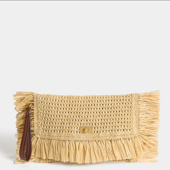 ANYA HINDMARCH Oversized Clutch - Natural Raffia