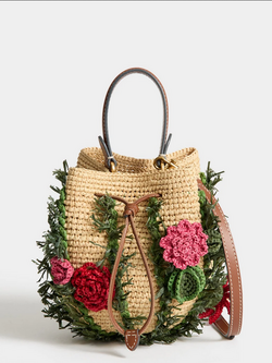ANYA HINDMARCH Raffia Crossbody Cactus - Natural