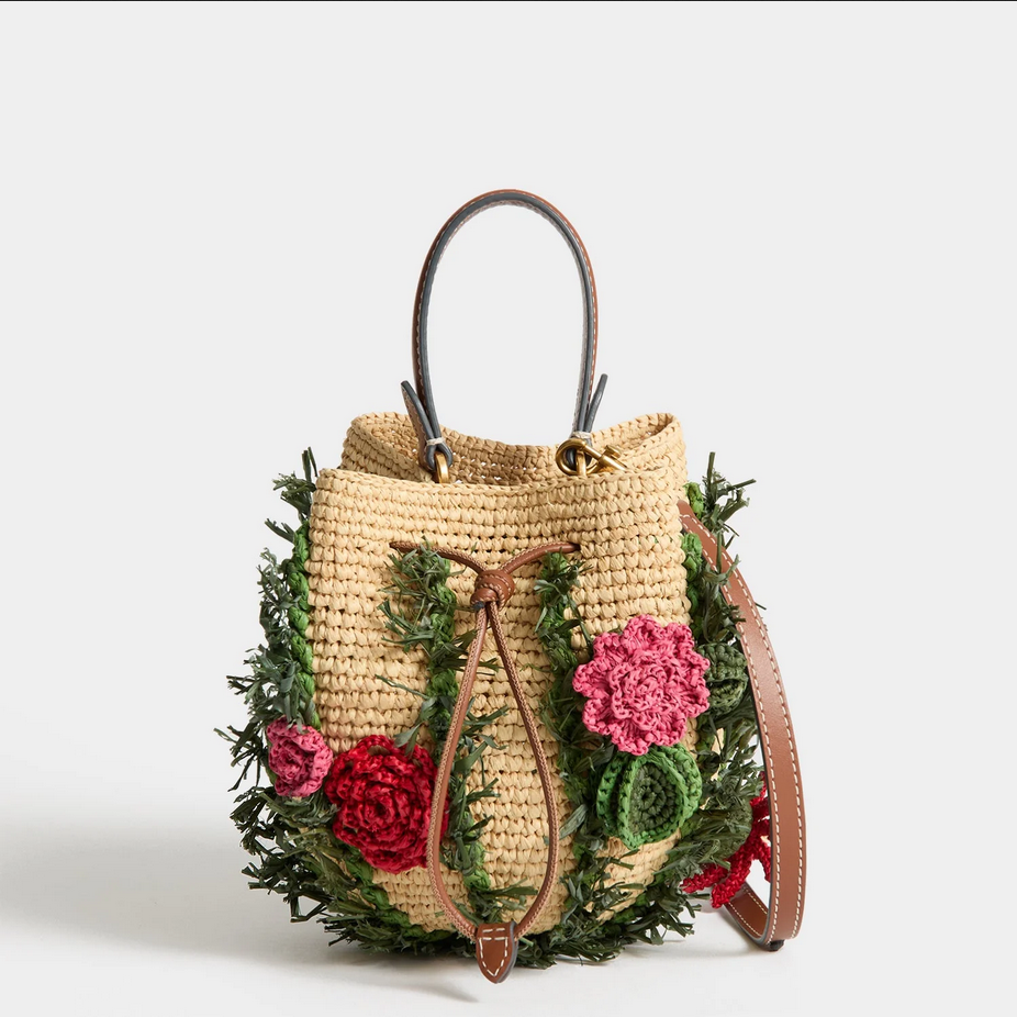 ANYA HINDMARCH Raffia Crossbody Cactus - Natural