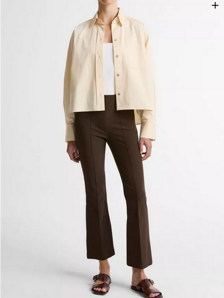 VINCE Niki Mid-Rise Pintuck Crop Flare Pant